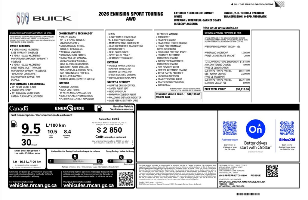 2026 Buick Envista Sport Touring FWD in Antigonish, Nova Scotia - 11 - w1024h768px