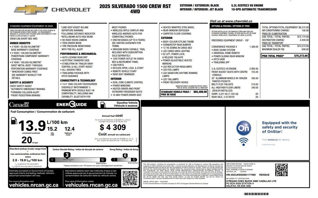 2025 Chevrolet Silverado 1500 RST | Nav | Cam | USB | HtdSeats in Saint John, New Brunswick - 2 - w1024h768px