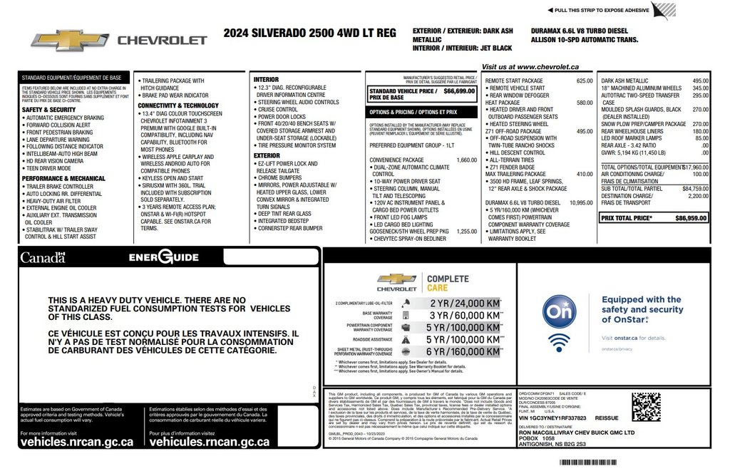 2024 Chevrolet Silverado 2500 HD in Antigonish, Nova Scotia - 2 - w1024h768px