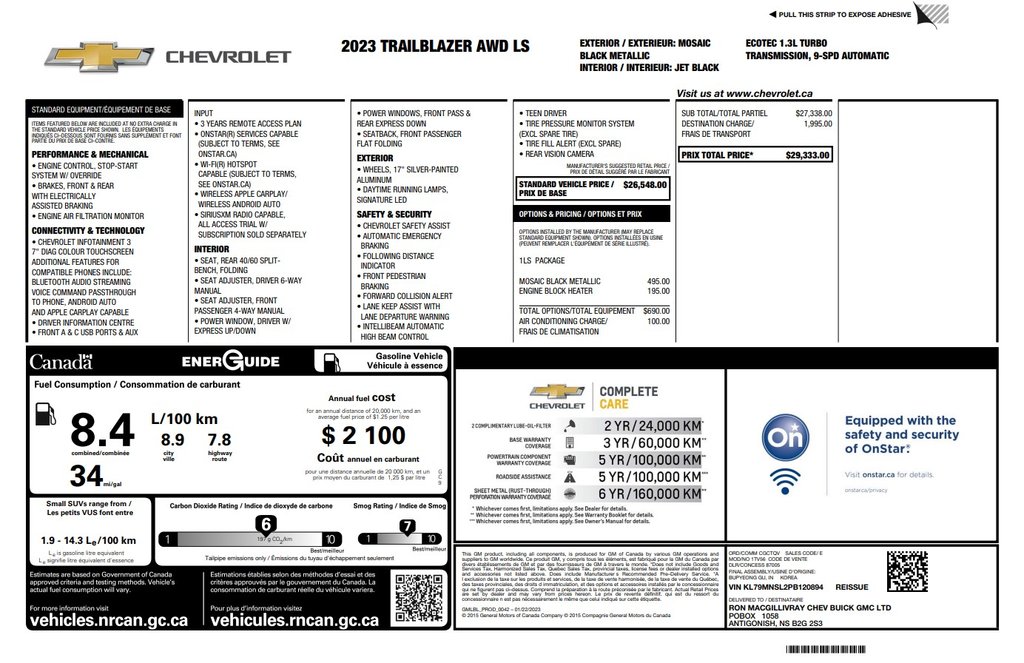 2023 Chevrolet TRAILBLAZER in Antigonish, Nova Scotia - 2 - w1024h768px