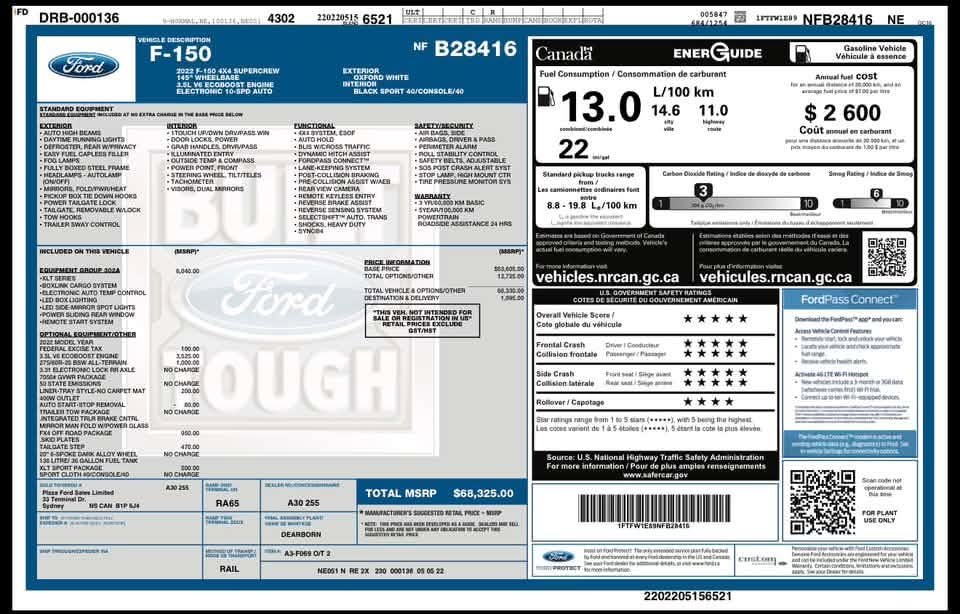 2022 Ford F-150 XLT | Nav | Cam | USB | Bluetooth | Cruise in Saint John, New Brunswick - 2 - w1024h768px