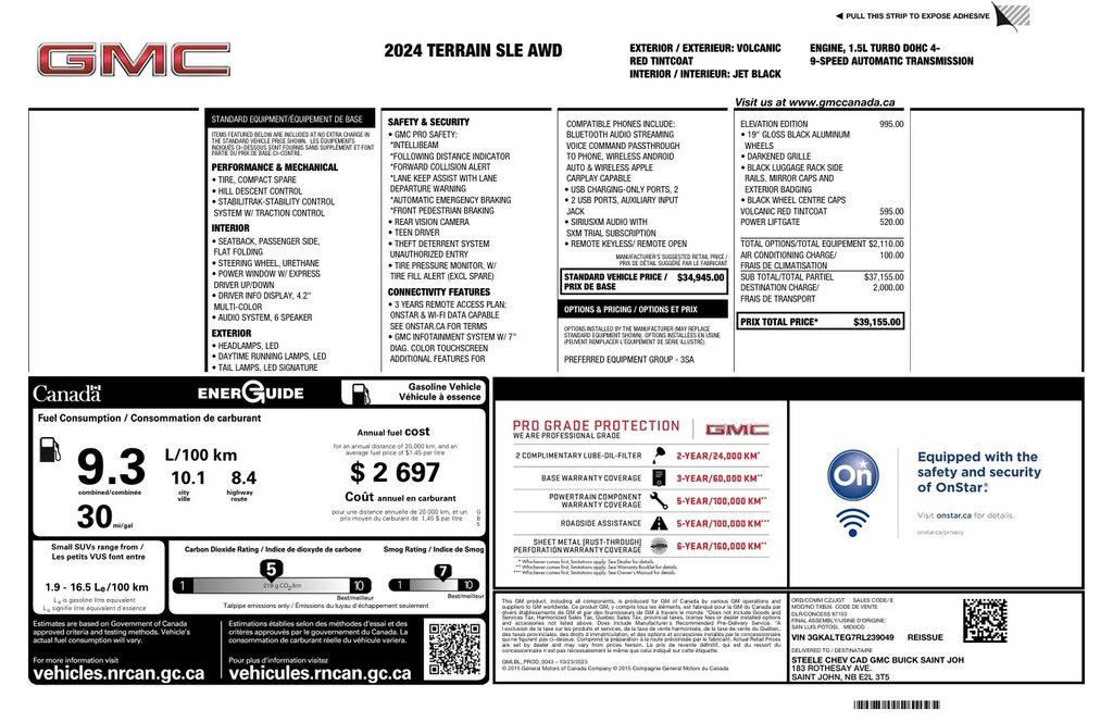 2024 GMC Terrain in Antigonish, Nova Scotia - 2 - w1024h768px