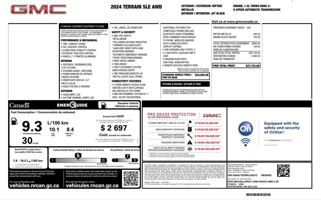 2024 GMC Terrain in Antigonish, Nova Scotia - 2 - w1024h768px