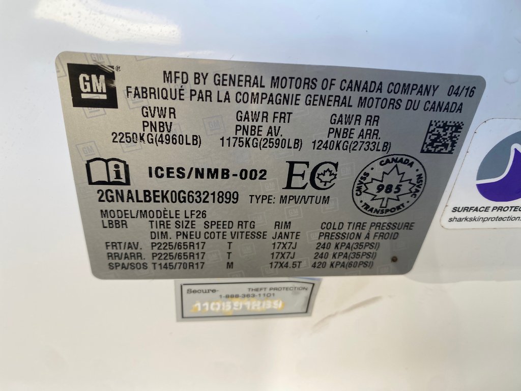 2016 Chevrolet EQUINOX LS | Cam | USB | Bluetooth | Keyless | Cruise in Hebbville, Nova Scotia - 56 - w1024h768px