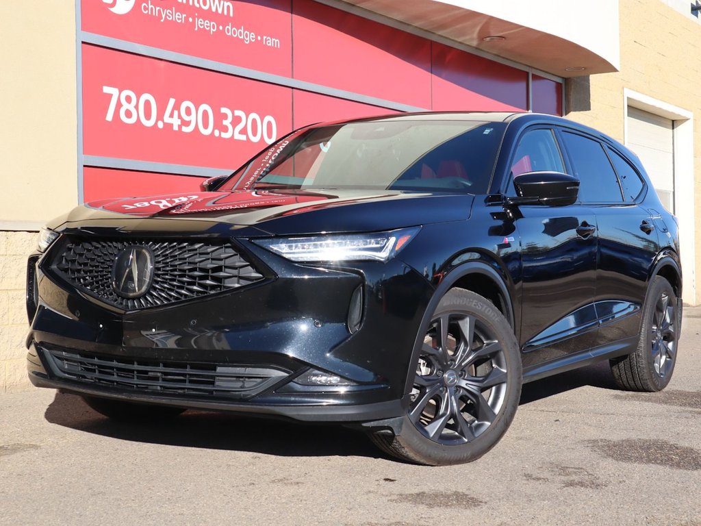 2022 Acura MDX A-SPEC IN BLACK EQUIPPED WITH A 3.5L V6 , SH AWD , 10SPD AUTO , DUAL EXHAUST , RED LEATHER HEATED/VENTED SEATS , PREMIUM AUDIO ,-0