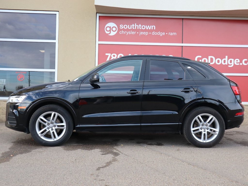 2017 Audi Q3 KOMFORT IN BLACK EQUIPPED WITH A 2.0L TURBO I4 , QUATTRO AWD , 6SPD AUTO , LEATHER HEATED SEATS , PREMIUM AUDIO , BACKUP CAM , D-6