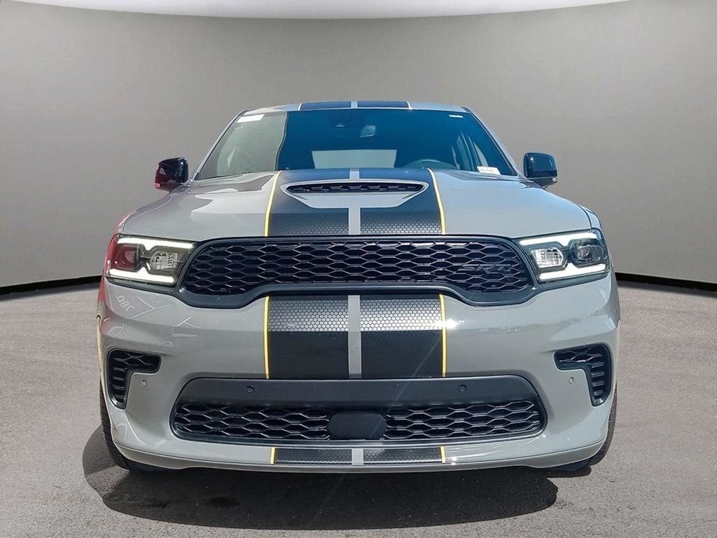 2024 Dodge Durango SRT 392 ALCHEMI IN DESTROYER GREY EQUIPPED WITH A 6.4L HEMI V8 , 4X4 , 8SPD TF AUTO , LEATHER/SUEDE SEATS W/YELLOW STITCH , SUNR-1