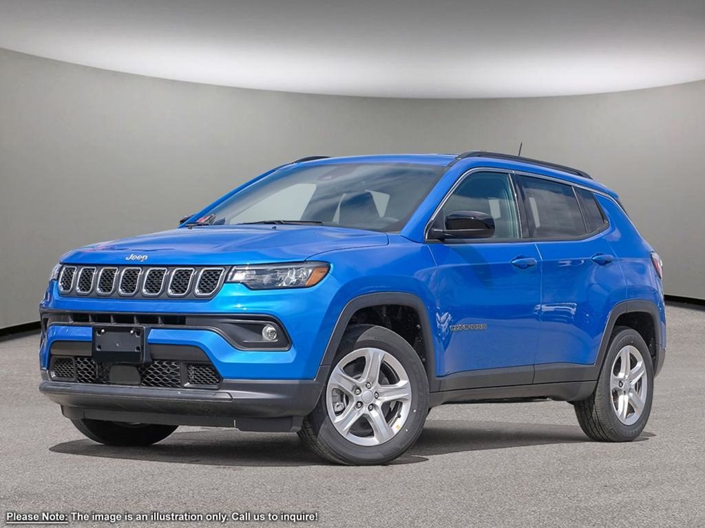 2024 Jeep Compass NORTH IN LASER BLUE EQUIPPED WITH A 2.0L TURBO , 4X4 , 8SPD AUTO , CONVENIENCE GROUP , NAV , POWER LIFTGATE , SUN & SOUND , HEAT-0
