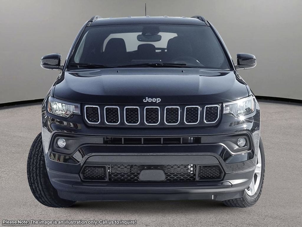 2024 Jeep Compass NORTH IN DIAMOND BLACK EQUIPPED WITH A 2.0L TURBO I4 , 4X4 , 8SPD AUTO , TERRAIN MGMT , FCW , ACTIVE LANE MGMT , BACKUP CAM , AU-1