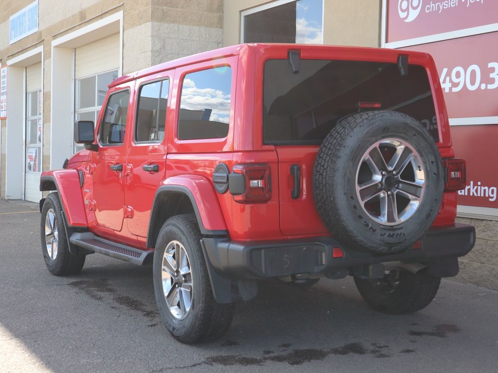 2023 Jeep Wrangler SAHARA IN FIRECRACKER RED EQUIPPED WITH A 3.6L V6 W/ETORQUE , 4X4 , 8SPD TF AUTO , HARDTOP , SIDE STEPS , LSD , LED LIGHTING , T-7