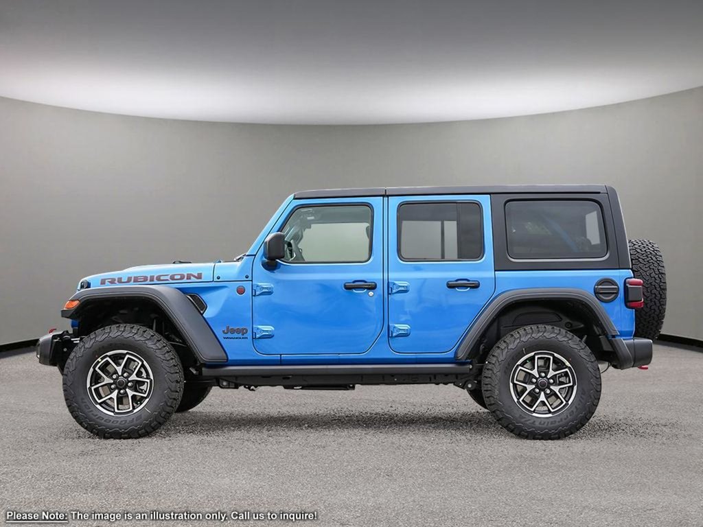 2024 Jeep Wrangler RUBICON IN HYDRO BLUE EQUIPPED WITH A 3.6L V6 , 4X4 , 8SPD TF AUTO , 17INCH RIMS , FREEDOM HARDTOP , ADV CRUISE , HEATED SEATS +-2