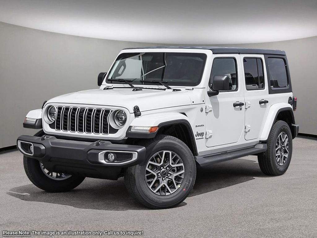 2024 Jeep Wrangler SAHARA IN BRIGHT WHITE EQUIPPED WITH A 3.6L V6 , 4X4 , 8SPD TF AUTO , SIDE STEPS , SAFETY GROUP , ADV CRUISE , 12.3INCH TOUCHSCR-0