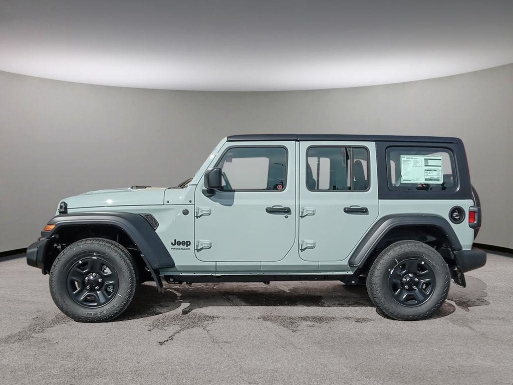 2024 Jeep Wrangler SPORT IN EARL GREY EQUIPPED WITH A 3.6L V6 , 4X4 , 8SPD TF AUTO , MODULAR HARDTOP , BACKUP CAM , AUTO LIGHTS , PUSH START , DUAL-2