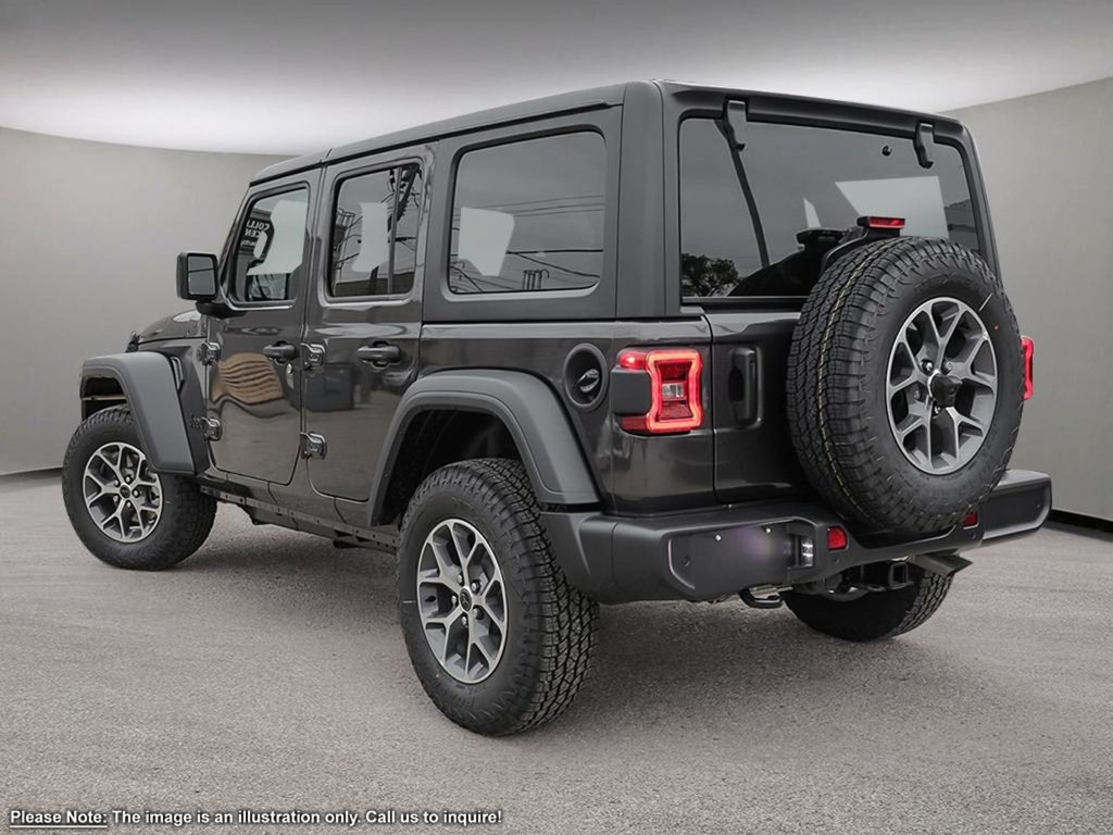 2024 Jeep Wrangler SPORT IN GRANITE METALLIC EQUIPPED WITH A 3.6L V6 , 4X4 , 8SPD TF AUTO , 17INCH RIMS , SAFETY GROUP , TECH GRUOP , CONVENIENCE G-3