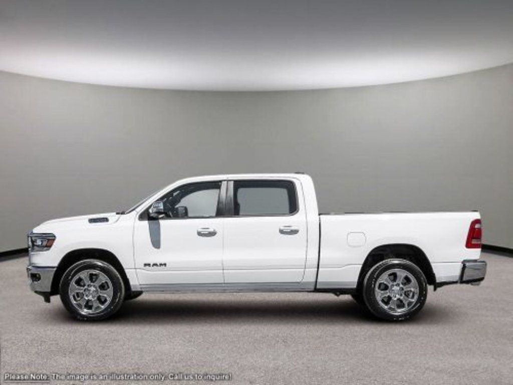 2023 Ram 1500 BIG HORN IN BRIGHT WHITE EQUIPPED WITH A 5.7L HEMI V8 W/ETORQUE , 4X4 , 8SPD AUTO , 8.4INCH TOUCHSCREEN W/NAV , BIG HORN LVL 1 ,-2