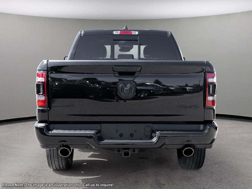 2024 Ram 1500 SPORT IN DIAMOND BLACK EQUIPPED WITH A 5.7L HEMI V8 W/ETORQUE , 4X4 , 8SPD AUTO , 22INCH RIMS , BSM/RCPD , 125L TANK , SPORT HOO-4