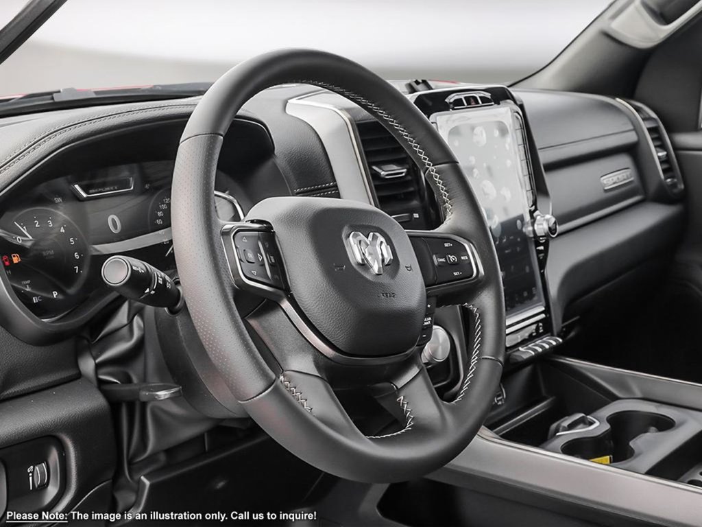 2024 Ram 1500 SPORT IN BRIGHT WHITE EQUIPPED WITH A 5.7L HEMI V8 , 4X4 , 8SPD AUTO , 22INCH RIMS , 125L TANK , BSM/RCPD , SPORT HOOD , PANORAM-7