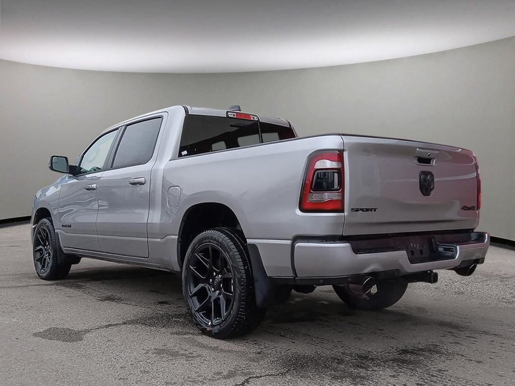 2024 Ram 1500 SPORT NIGHT EDITION IN BILLET SILVER EQUIPPED WITH A 5.7L HEMI V8 W/ETORQUE , 4X4 , 8SPD AUTO , BSM/RCPD , 125L TANK , SPORT HOO-3