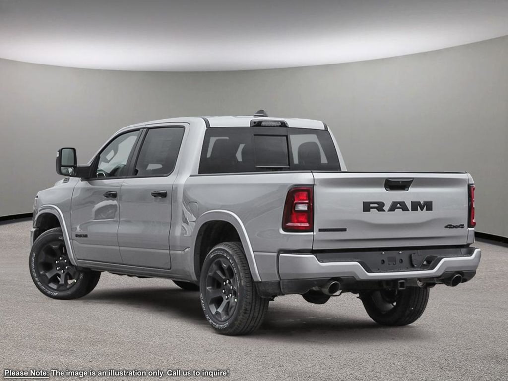 2025 Ram 1500 BIG HORN NIGHT EDITION IN BILLET SILVER EQUIPPED WITH A 3.0L TWIN TURBO HURRICANE I6 , 8SPD AUTO , 4X4 , TONNEAU COVER , 3.92 RE-3