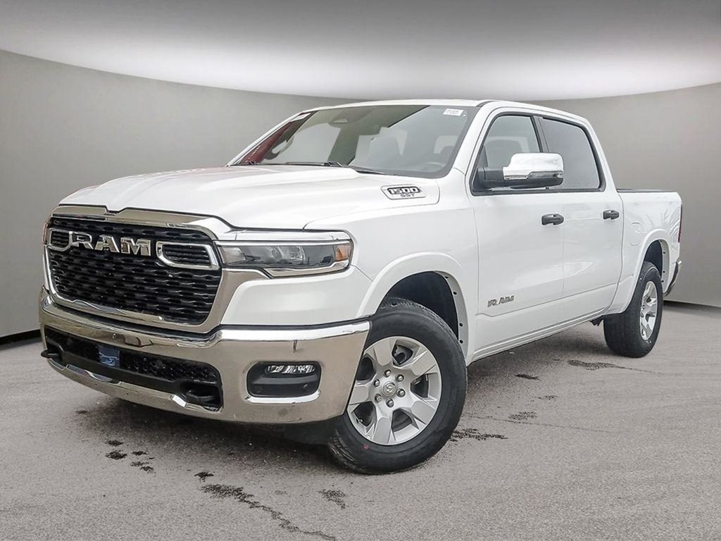 2025 Ram 1500 BIG HORN IN BRIGHT WHITE EQUIPPED WITH A 3.0L HURRICANE TWIN TURBO I6 , 4X4 , 8SPD AUTO , TRAILER BRAKE CONTROL , 3.92 REAR AXLE-0
