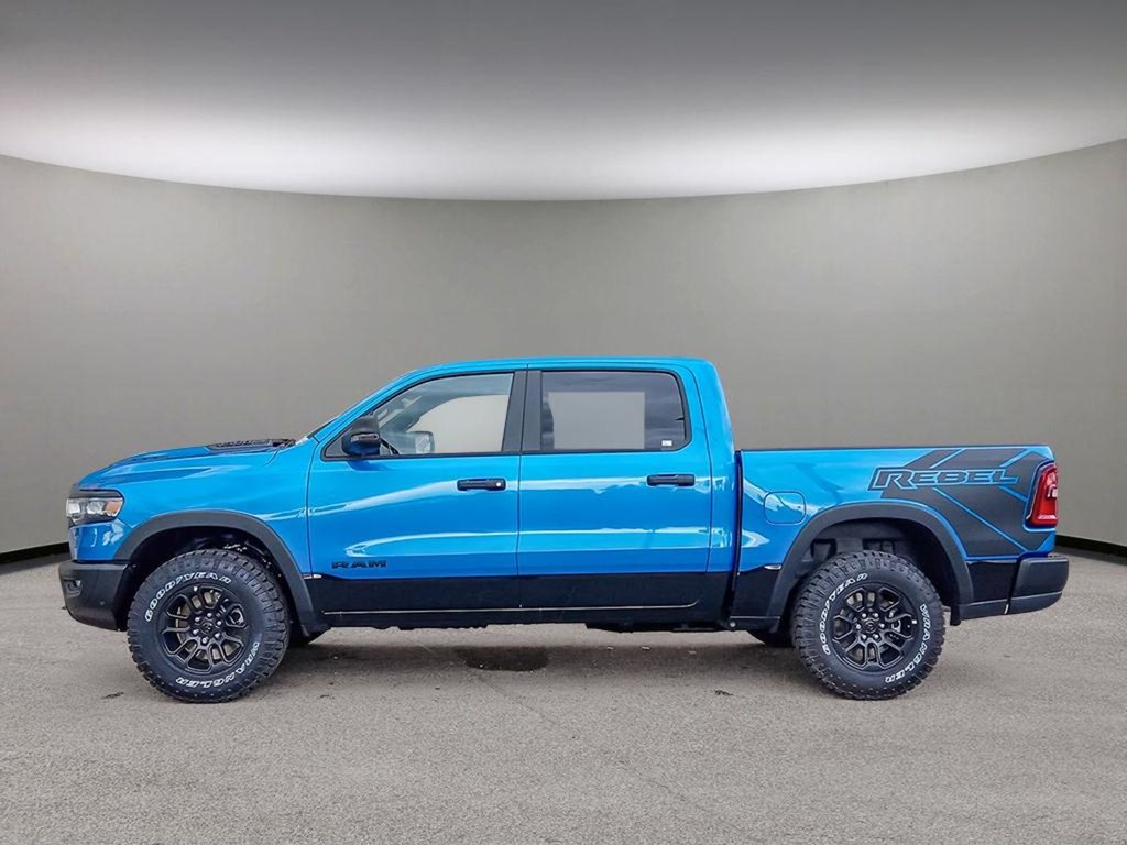2025 Ram 1500 REBEL IN HYDRO BLUE EQUIPPED WITH A 3.0L TWIN TURBO I6 , 4X4 , 8SPD AUTO , PERF SHOCKS , CLOTH/VINYL BUCKET SEATS-2