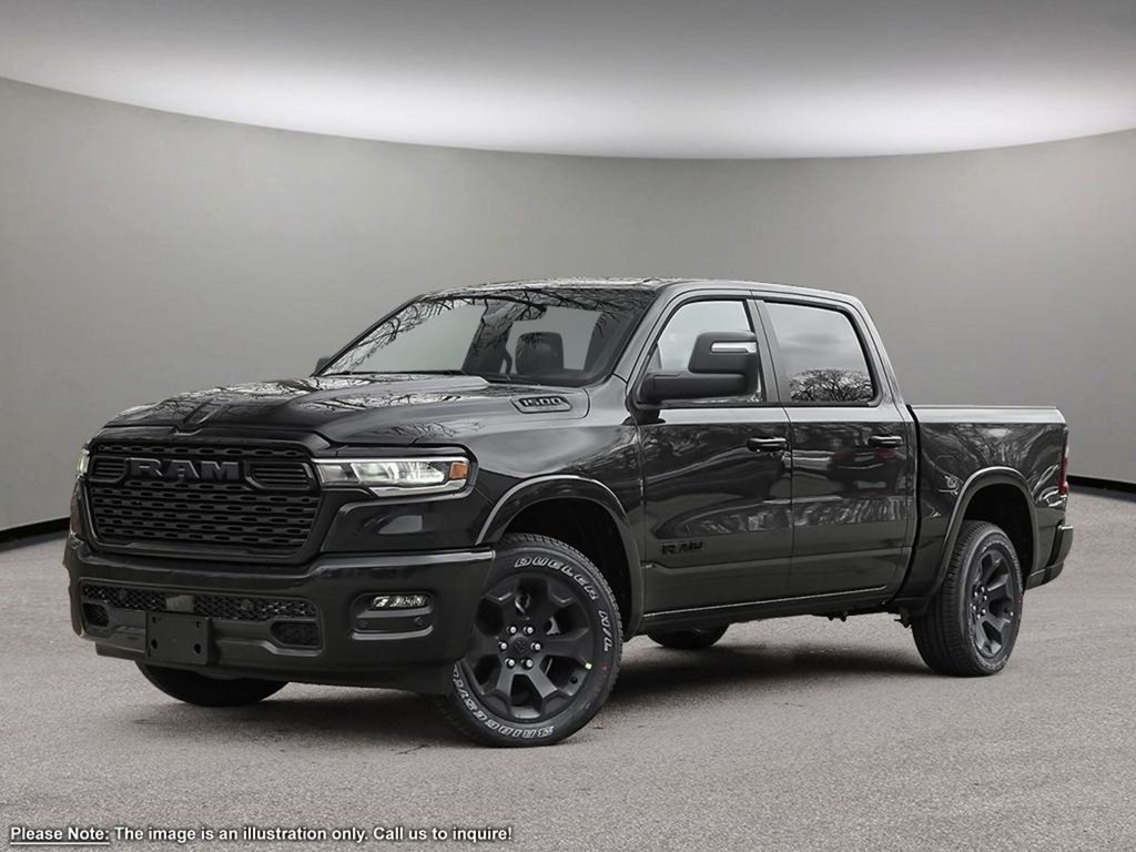 2025 Ram 1500 BIG HORN NIGHT EDITION IN DIAMOND BLACK EQUIPPED WITH A 3.6L V6 W/ETORQUE , 4X4 , 8SPD AUTO , TECH GROUP , BED UTILITY , BIG HOR-0