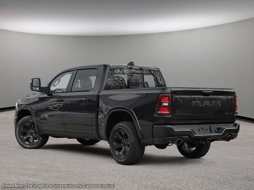 2025 Ram 1500 BIG HORN NIGHT EDITION IN DIAMOND BLACK EQUIPPED WITH A 3.6L V6 W/ETORQUE , 4X4 , 8SPD AUTO , TECH GROUP , BED UTILITY , BIG HOR-3