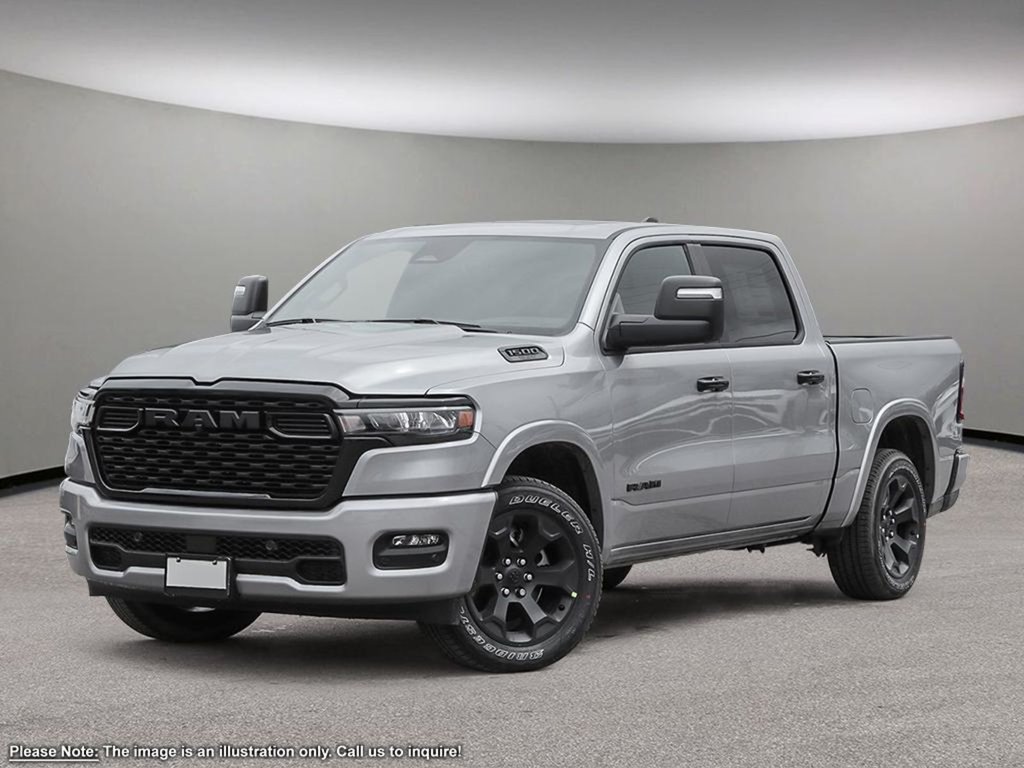 2025 Ram 1500 BIG HORN NIGHT EDITION IN BILLET SILVER EQUIPPED WITH A 3.0L TWIN TURBO I6 , 4X4 , 8SPD AUTO , PANO SUNROOF , 125L TANK , TONNEA-0