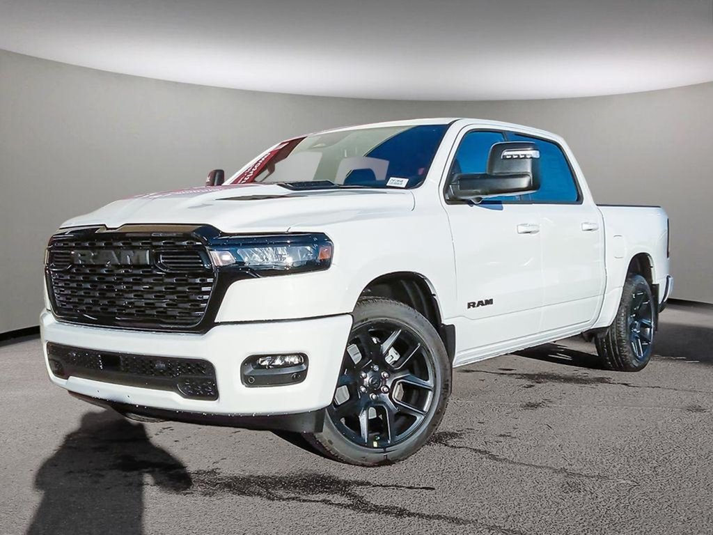 2025 Ram 1500 SPORT NIGHT EDITION IN BRIGHT WHITE EQUIPPED WITH A 3.0L TWIN TURBO I6 , 4X4 , 8SPD AUTO , TECH GROUP , TRAILER TOW GROUP , SPOR-0