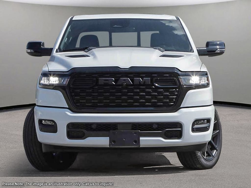 2025 Ram 1500 SPORT NIGHT EDITION IN BRIGHT WHITE EQUIPPED WITH A 3.0L TWIN TURBO I6 , 4X4 , 8SPD AUTO , PANO SUNROOF , SPORT HOOD , SPORT LVL-1