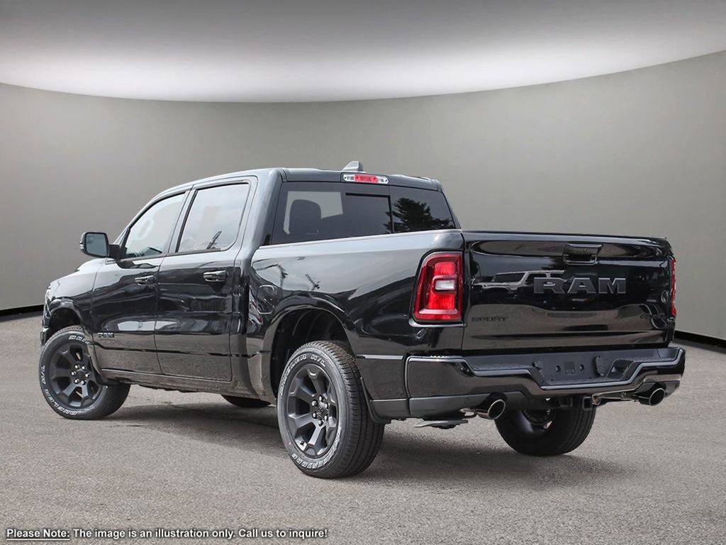 2025 Ram 1500 SPORT IN DIAMOND BLACK EQUIPPED WITH A 3.0L TWIN TURBO I6 , 4X4 , 8SPD AUTO , 22INCH RIMS , PWR RUNNING BOARDS , SPORT HOOD , PA-4