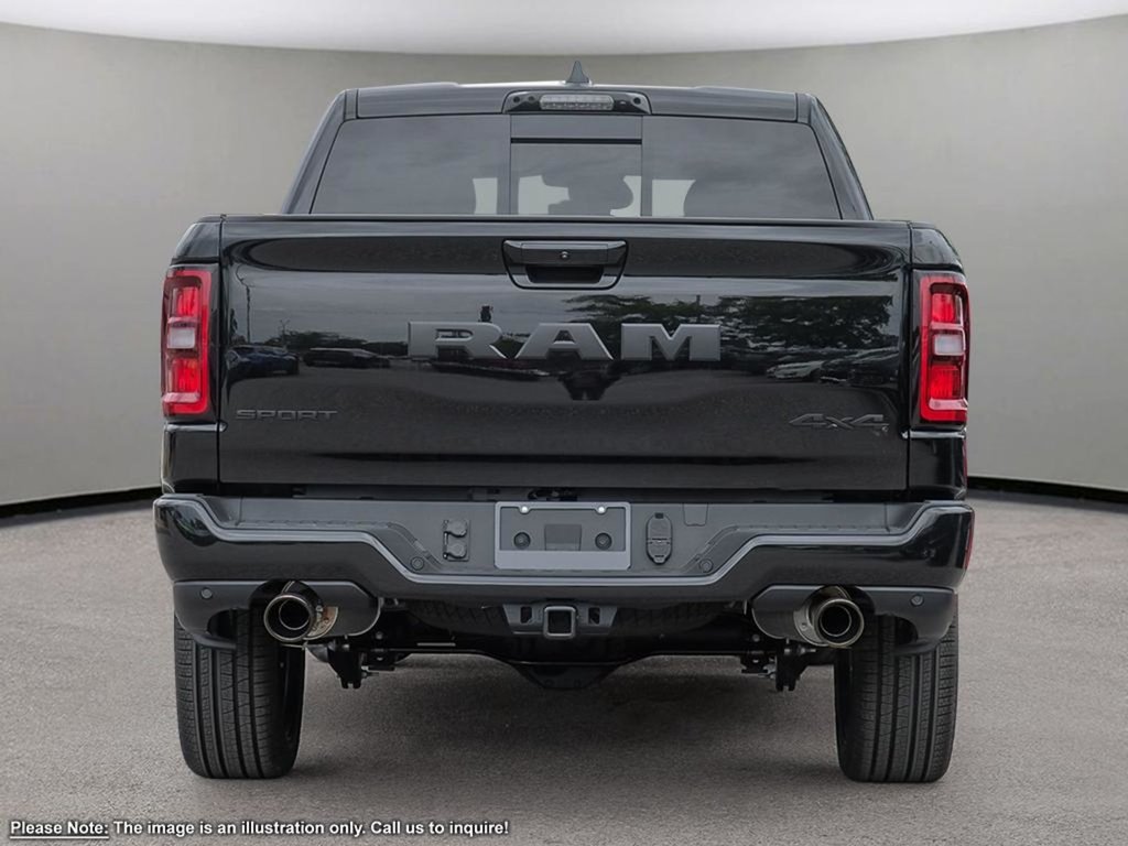 2025 Ram 1500 SPORT NIGHT EDITION IN DIAMOND BLACK EQUIPPED WITH A 3.0L TWIN TURBO I6 , 4X4 , 8SPD AUTO , PANO SUNROOF , SPORT HOOD , TECH GRO-4