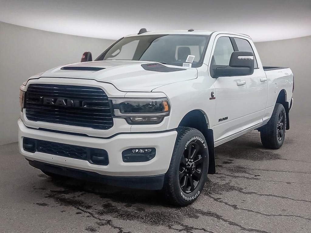 2024 Ram 2500 LARAMIE NIGHT EDITION IN BRIGHT WHITE EQUIPPED WITH A 6.7L CUMMINS TURBO DIESEL I6 , 4X4 , 6SPD AUTO , SUNROOF , LARAIE LEVEL B-0