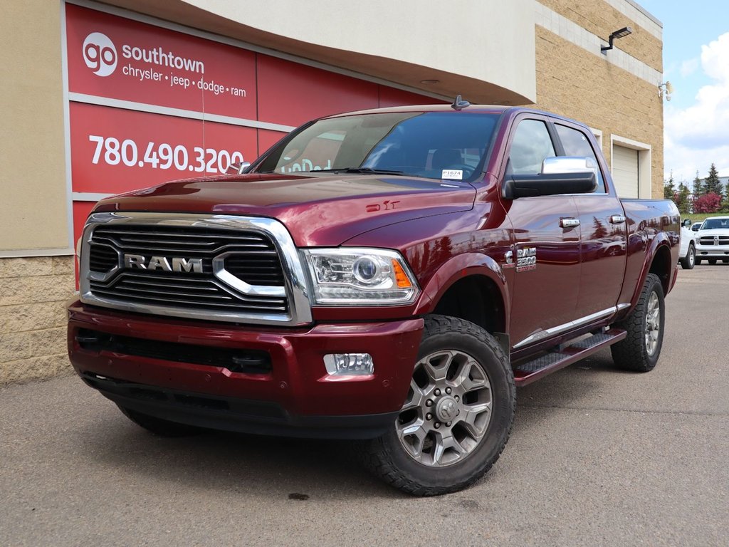 2018 Ram 3500 LIMITED IN RED PEARL EQUIPPED WITH A 6.7L CUMMINS TURBO DIESEL I6 , 4X4 , 6SPD AUTO , RUNNING BOARDS , 5TH WHEEL & GOOSENECK TOW-0