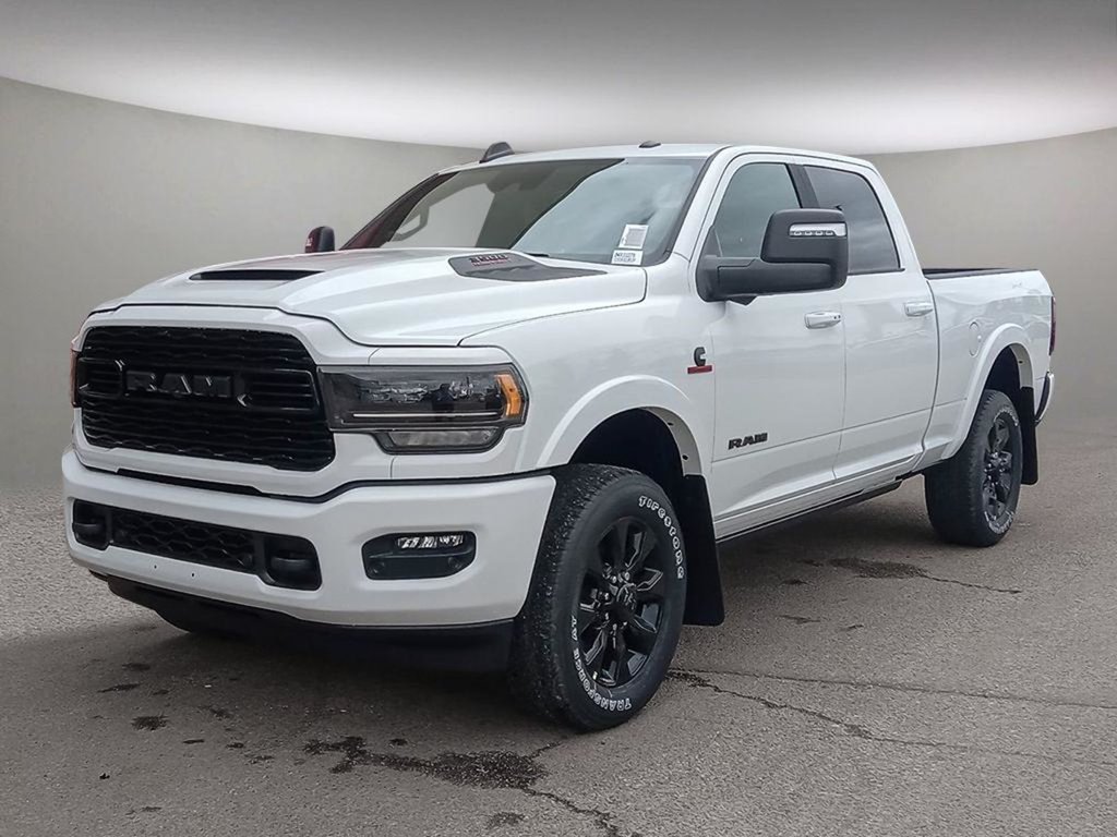 2024 Ram 3500 LIMITED NIGHT EDITION IN BRIGHT WHITE EQUIPPED WITH A 6.7L CUMMINS TURBO DIESEL I6 , 4X4 , 6SPD AUTO , SUNROOF , LIMITED LVL 1 ,-0