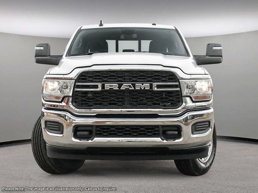 2024 Ram 3500 TRADESMAN IN BRIGHT WHITE EQUIPPED WITH A 6.7L CUMMINS TURBO DIESEL I6 , 4X4 , 6SPD AUTO , DUALLY , TRAILER BRAKE CONTROL , 8.4I-1