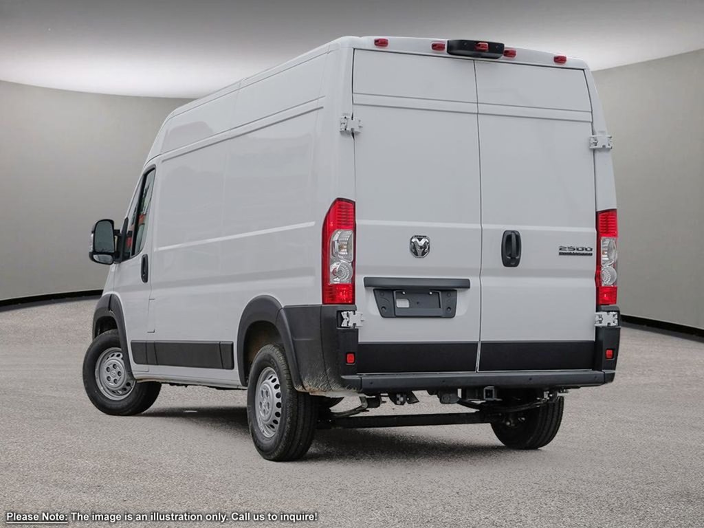 2025 Ram ProMaster Cargo Van TRADESMAN HIGH ROOF IN BRIGHT WHITE EQUIPPED WITH A 3.6L V6 , 9SPD AUTO , FWD , REAR HINGED DOORS W/FIXED GLASS , FCW , BACKUP C-3