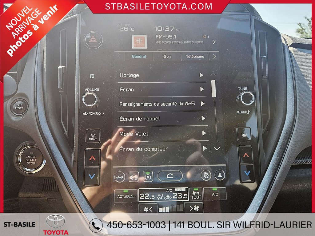 Subaru Crosstrek ONYX SYMMETRICAL AWD TOIT OUVRANT SIÈGES CHAUFFANT 2024 à Saint-Basile-Le-Grand, Québec - 14 - w1024h768px