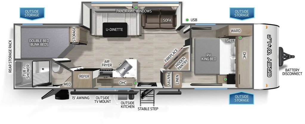 2026 Forest River CHEROKEE GREY WOLF 26KF in Terrace, British Columbia - 18 - w1024h768px