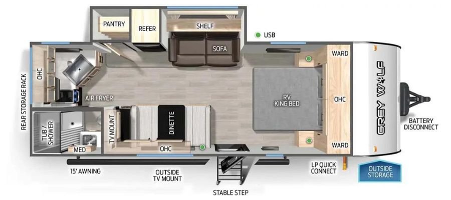 2026 Forest River CHEROKEE GREY WOLF 22CE in Terrace, British Columbia - 15 - w1024h768px