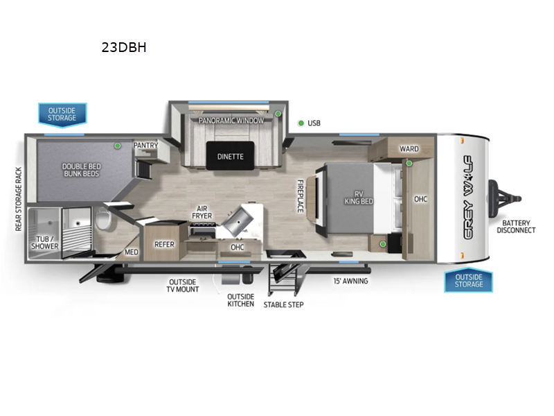 2026 Forest River CHEROKEE GREY WOLF 23DBH in Terrace, British Columbia - 11 - w1024h768px