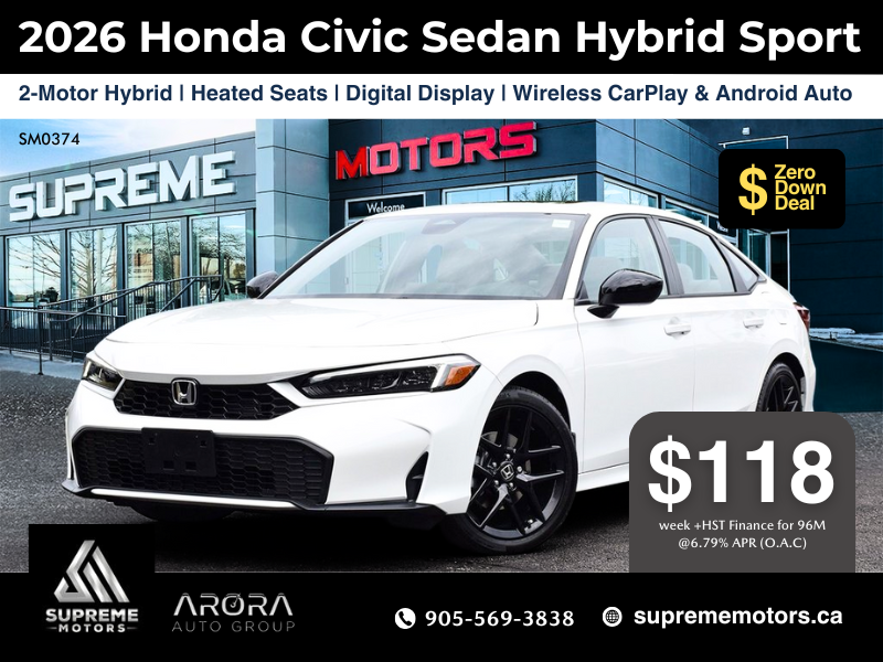 2026 Honda Civic Sedan Hybrid Sport in Mississauga, Ontario - 1 - w1024h768px