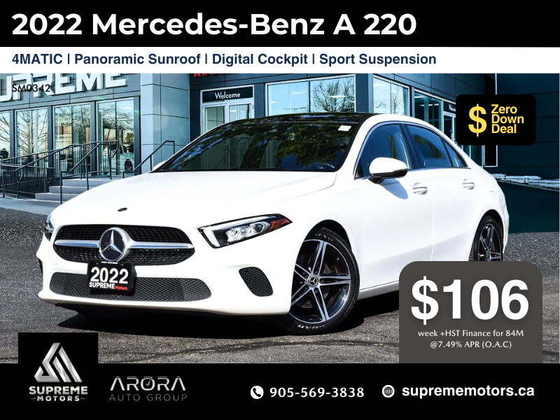 2022 Mercedes-Benz A-Class A 220 in Mississauga, Ontario - 1 - w1024h768px