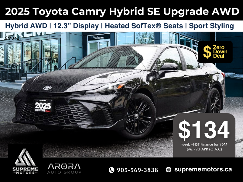 2025 Toyota Camry Hybrid SE Upgrade AWD in Mississauga, Ontario - 1 - w1024h768px