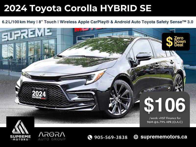 2024 Toyota Corolla HYBRID SE in Mississauga, Ontario - 2 - w1024h768px