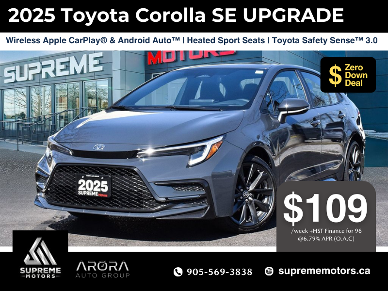 2025 Toyota Corolla SE UPGRADE in Mississauga, Ontario - 1 - w1024h768px