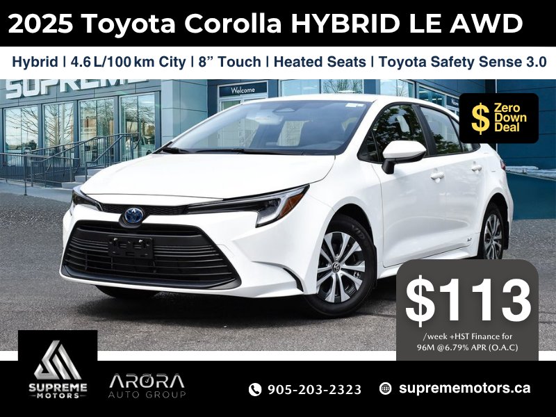 2025 Toyota Corolla Hybrid LE in Mississauga, Ontario - 1 - w1024h768px