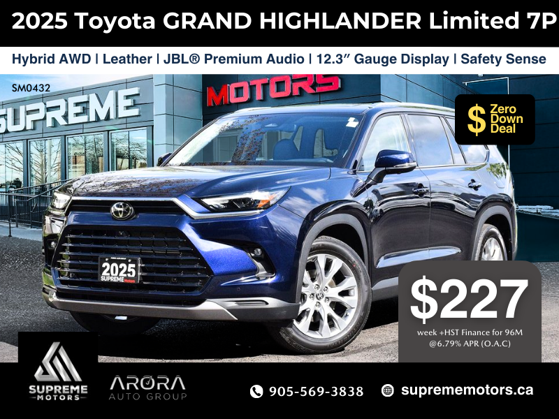 2025 Toyota GRAND HIGHLANDER HYBRID Limited 7P in Mississauga, Ontario - 1 - w1024h768px