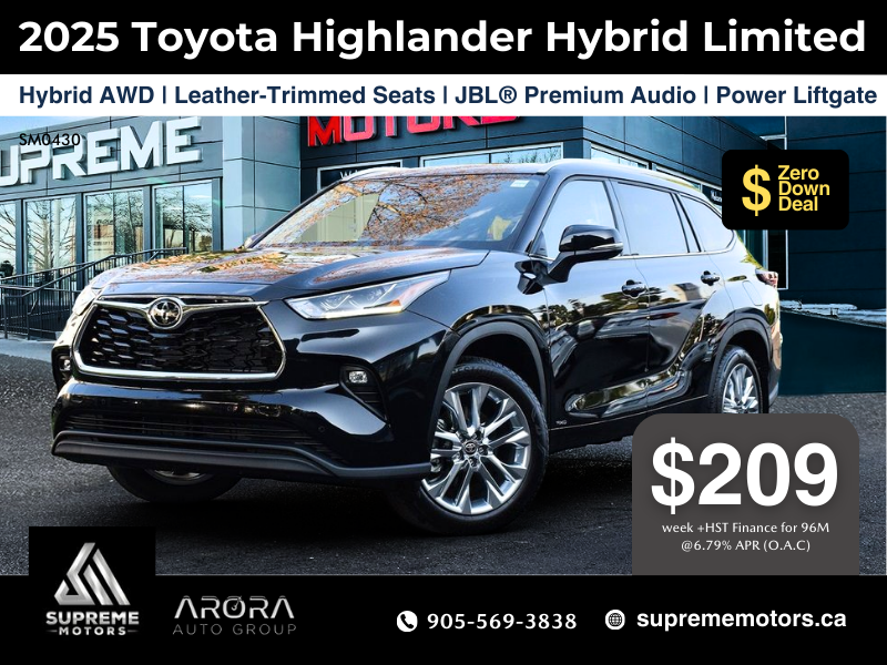 2025 Toyota Highlander hybrid Limited in Mississauga, Ontario - 1 - w1024h768px