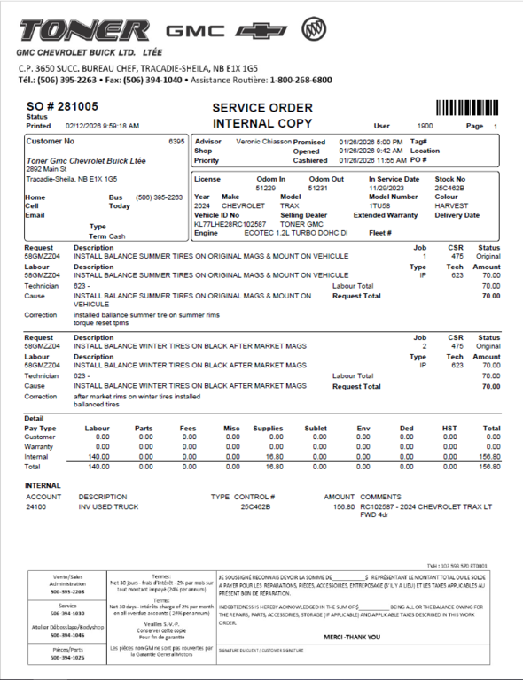 2024 Chevrolet Trax LT in Tracadie-Sheila, New Brunswick - 12 - w1024h768px